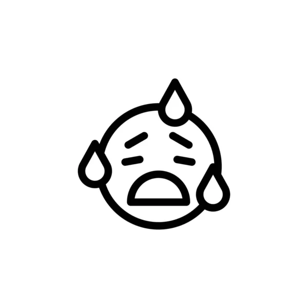 Hot Emoji Expressie Icoon — Stockvector