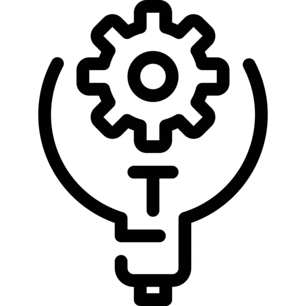 Cogwheel Creative Engineer Icon Outline Style — Stock Vector