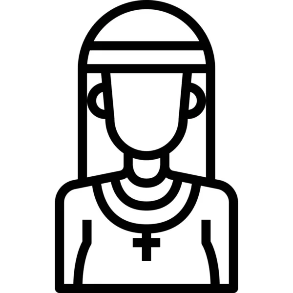 Avatar Icône Personnes Féminines Dans Style Outline — Image vectorielle