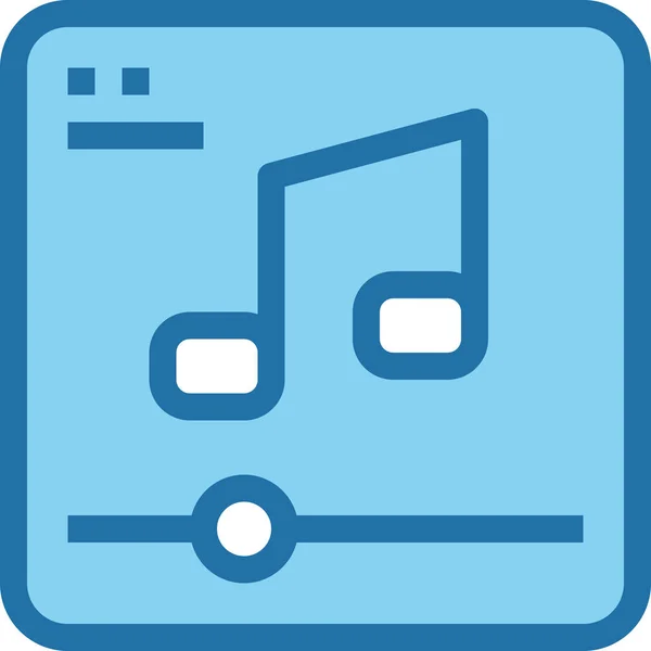 Ikona Odtwarzania Muzyki Medialnej Stylu Wypełnionego Konturu — Wektor stockowy