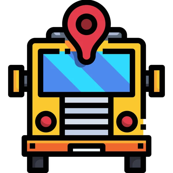 Bus Navigatie Pin Pictogram — Stockvector