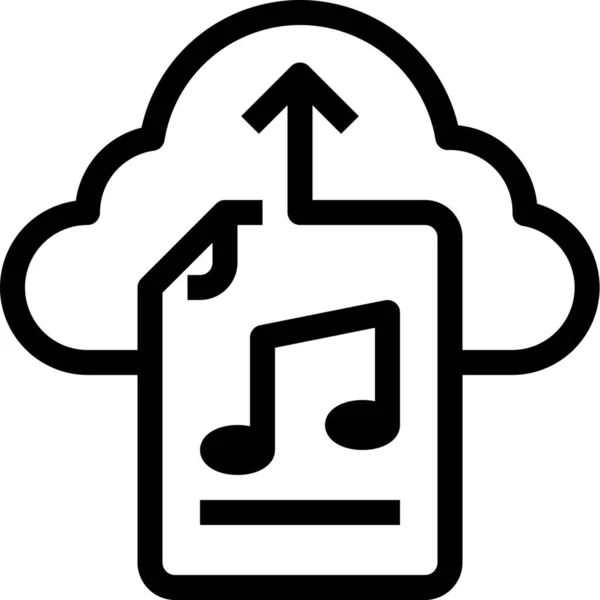 Icono Descarga Nube Flecha Estilo Esquema — Vector de stock