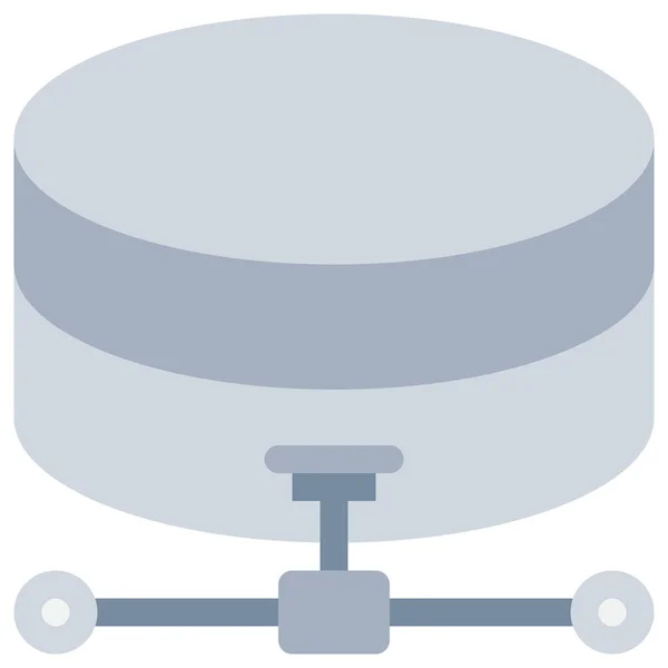 Data Database Disk Icoon Platte Stijl — Stockvector