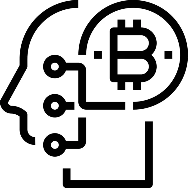 Banco Bitcoin Icono Digital Estilo Esquema — Vector de stock