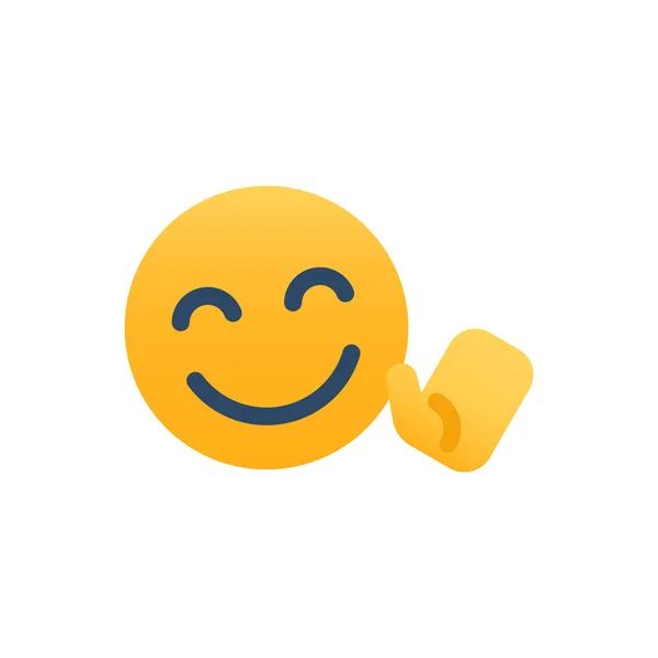 Mano Sventolando Icona Dell Espressione Emoji — Vettoriale Stock