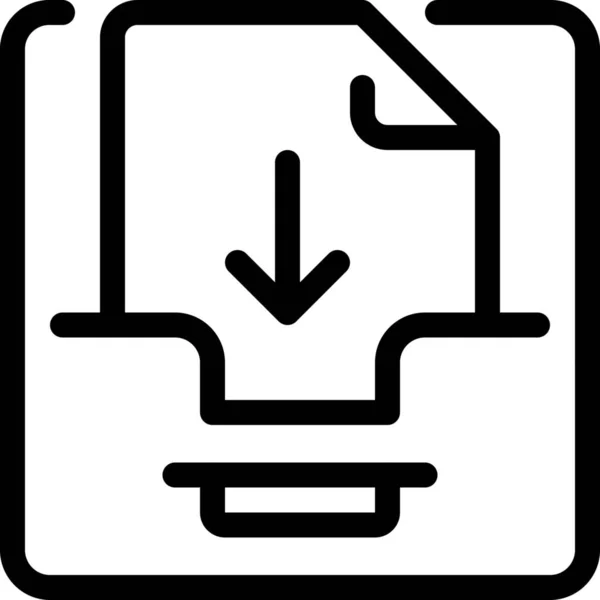 Pfeil Box Dateisymbol Outline Stil — Stockvektor