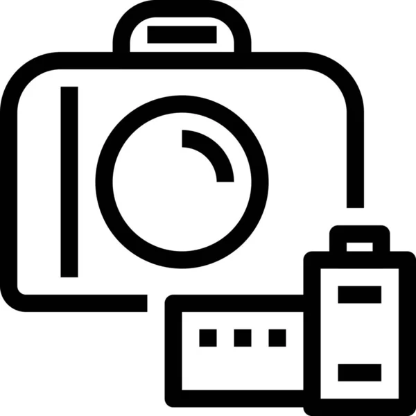 Icono Del Dispositivo Cámara Leva Estilo Esquema — Vector de stock