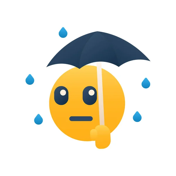 Regen Emoji Expressie Icoon — Stockvector
