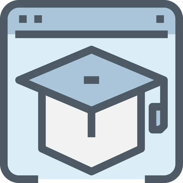 Browser Bildungs Hut Symbol Ausgefüllten Outline Stil — Stockvektor