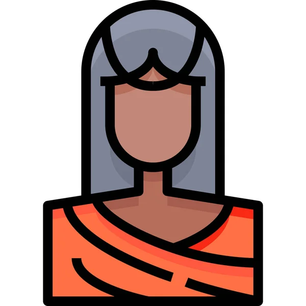 Indien User Woman Icon — Stockvektor