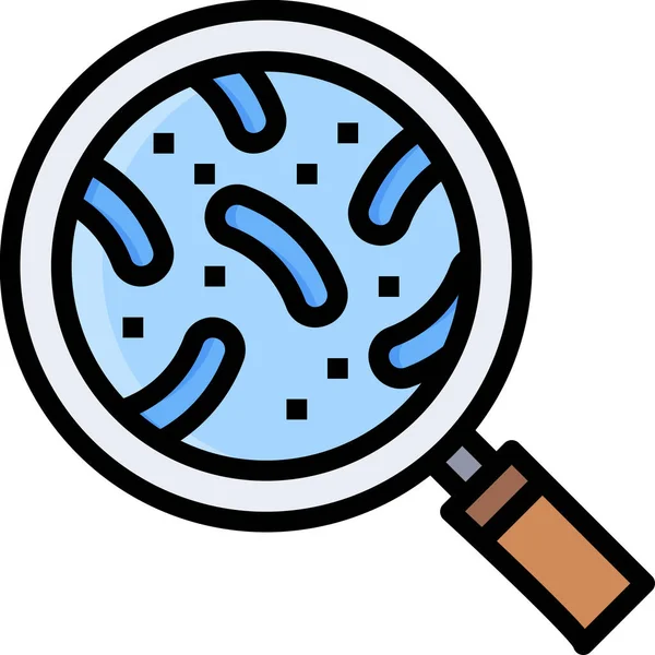 Microbiology Magnifying Glass Icon — Stock Vector