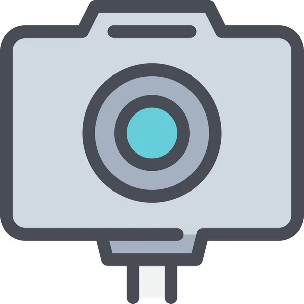 凸轮相机装置图标 填充轮廓样式 — 图库矢量图片