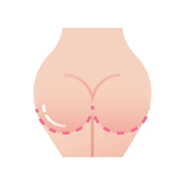 Augmentation Butt Buttock Augmentation Icon Smooth Style — Stok Vektör