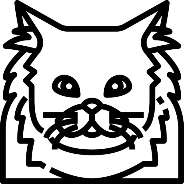 Ikona Zvířecí Avatar Kočka Stylu Osnovy — Stockový vektor