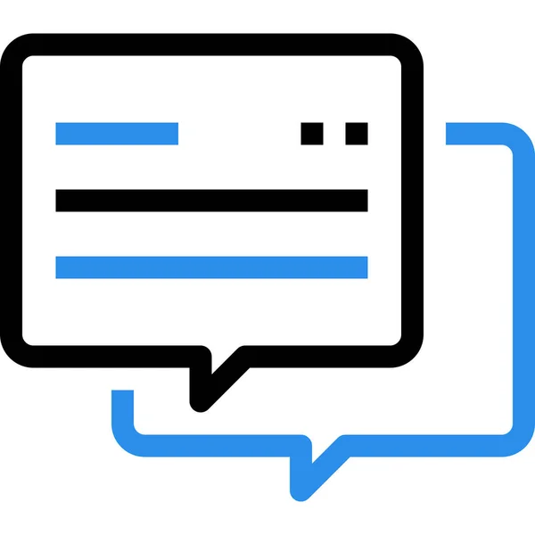 Chat Icono Reunión Comunicación Estilo Esquema — Archivo Imágenes Vectoriales