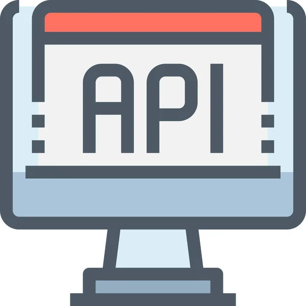 Api Icono Codificación Del Navegador Estilo Contorno Lleno — Vector de stock