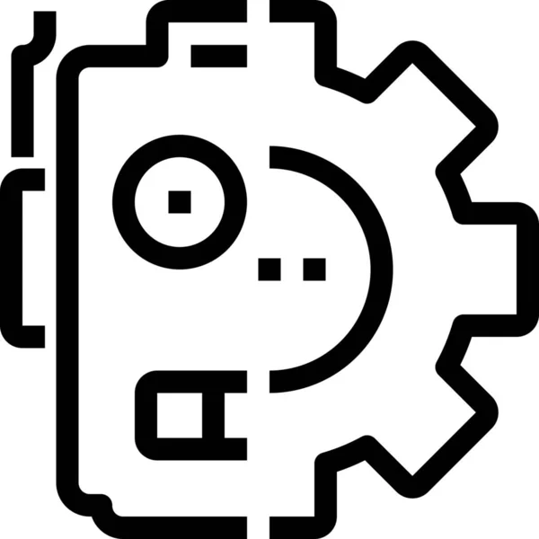 Ikona Robota Inżynierii Wywiadu Stylu Zarys — Wektor stockowy