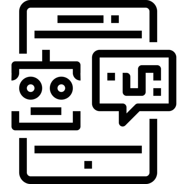 Icono Ingeniería Comunicación Artificial Estilo Esquema — Archivo Imágenes Vectoriales
