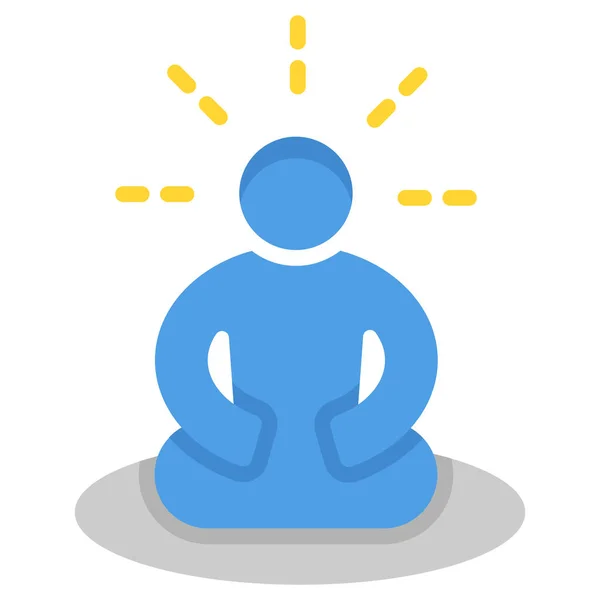 Meditación Tranquila Mindfulness Icono Estilo Plano — Vector de stock