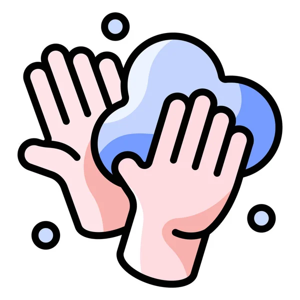 Cuidados Saúde Lavar Mãos Ícone Limpo — Vetor de Stock