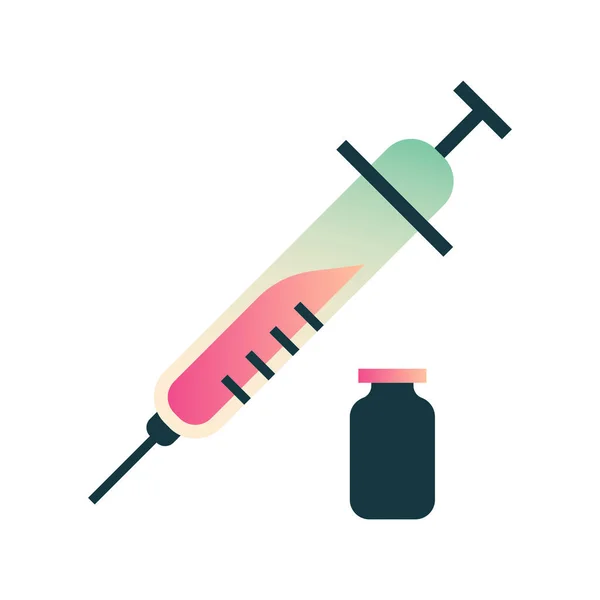 Icône Aiguille Médecine Injection Dans Style Lisse — Image vectorielle