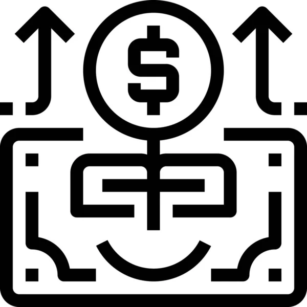 Ikona Wzrostu Finansów Strzałek Zarysie Stylu — Wektor stockowy