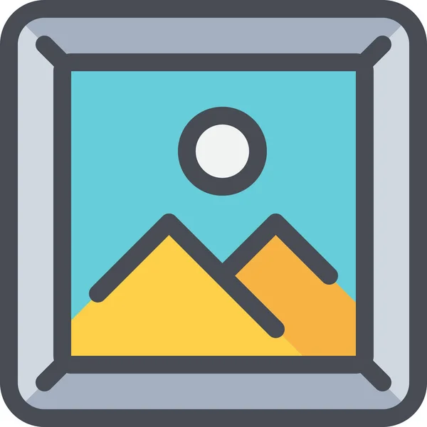 Frame Home Media Icon Filled Outline Stil — Stockvektor