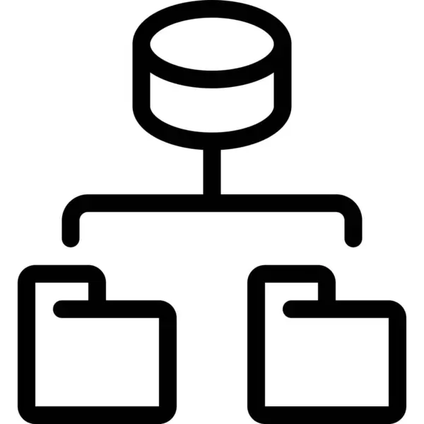 Conecte Icono Base Datos Estilo Esquema — Vector de stock