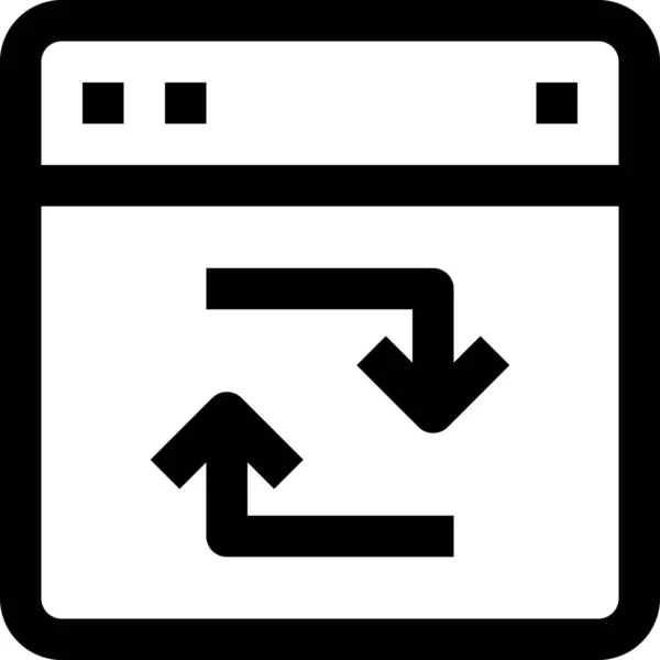 Pijl Browser Uitwisseling Pictogram Outline Stijl — Stockvector