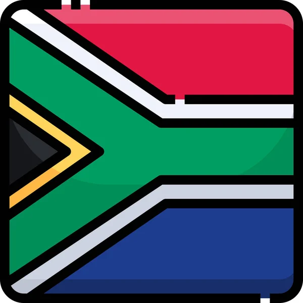 Afrika Counrty Flagge Ikone Filled Outline Stil — Stockvektor