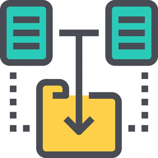 Análisis Base Datos Datos Icono Estilo Esquema Rellenado — Vector de stock