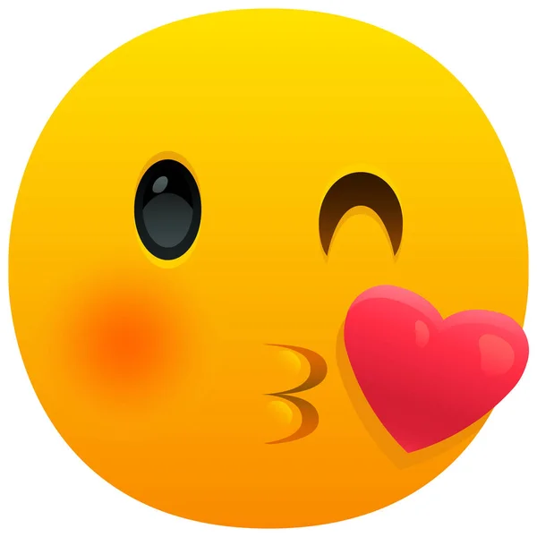 Csók Emoji Emoticon Ikon — Stock Vector