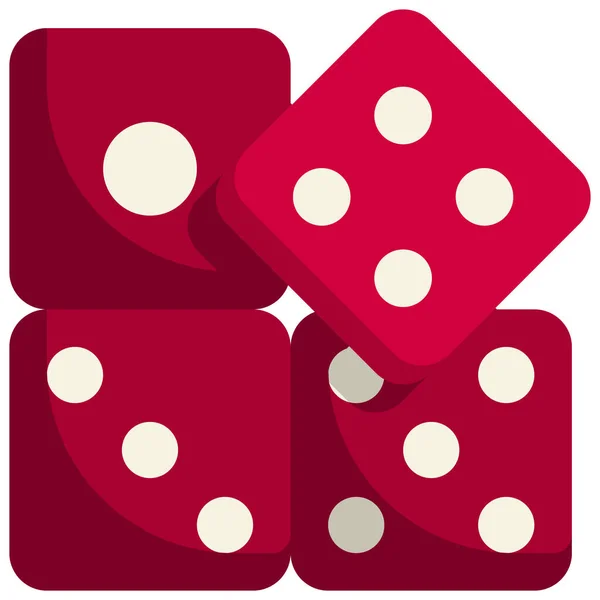 0Aluck Casino Dobbelstenen Pictogram Games Gaming Categorie — Stockvector