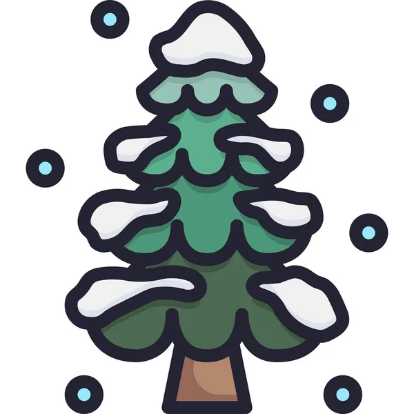 Xmas Bos Bomen Pictogram — Stockvector