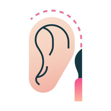 beauty cosmetic ear icon in Smooth style clipart