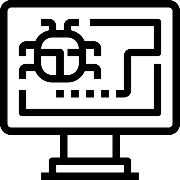 Иконка Компьютерных Преступлений Стиле Outline — стоковый вектор