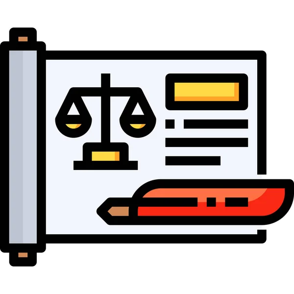 Contrato Documento Legal Icono — Vector de stock