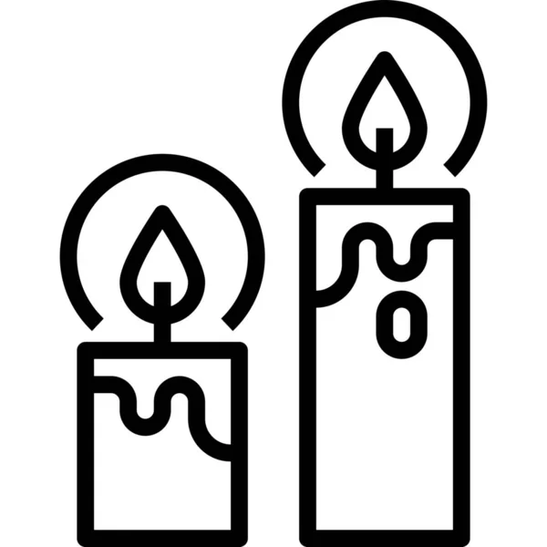 Икона Освещения Огненных Свечей Категории Хэллоуин — стоковый вектор