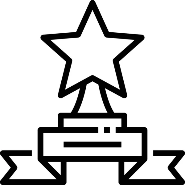 Ribbon Star Champion Icon — Stock Vector