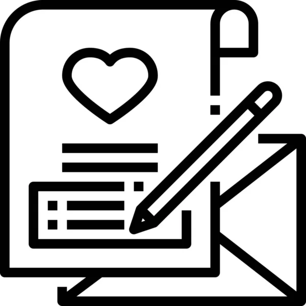 Escrever Amor Romance Ícone — Vetor de Stock