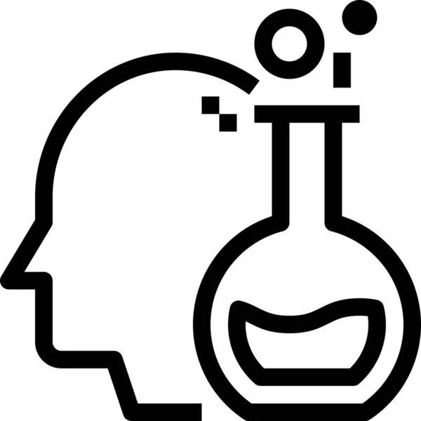 Icono Cabeza Educación Cerebral Estilo Esquema — Vector de stock