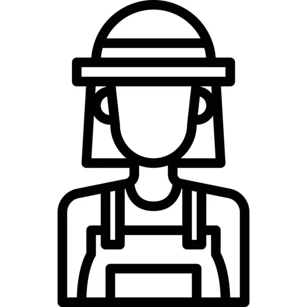 Іконка Аватарів Жіночих Людей Стилі Контур — стоковий вектор