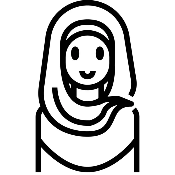 Coiffe Hijab Islam Icône — Image vectorielle