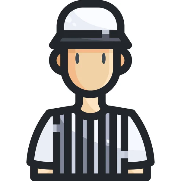 Avatar Comite Hombre Icono Estilo Contorno Lleno — Vector de stock