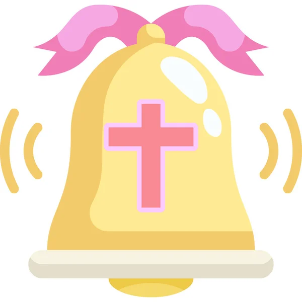 Bell Catholic Christian Icon Flat Style — Stock Vector