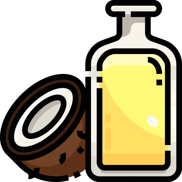 Dermatología Coco Icono Aseo Estilo Contorno Lleno — Vector de stock