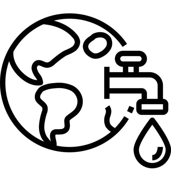 Guardar Icono Ecología Del Agua — Vector de stock