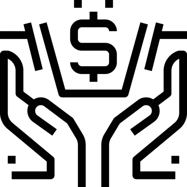 Ikona Obsługi Finansowej Biznesu Zarysie Stylu — Wektor stockowy