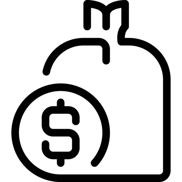 Icono Negocio Del Banco Bolsa Estilo Esquema — Vector de stock