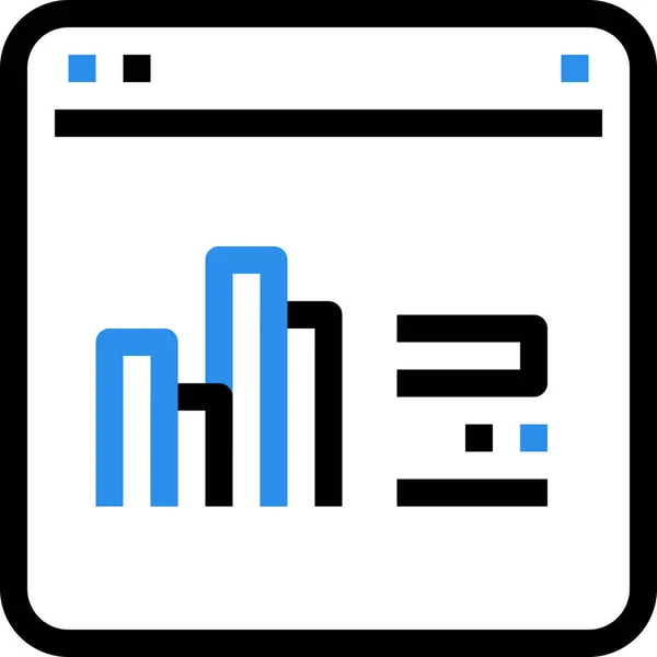 Analisi Business Makreting Icona Stile Outline — Vettoriale Stock